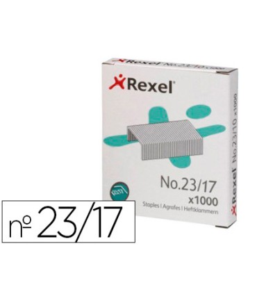 Grapas rexel 23 17 acero caja 1000 unidades