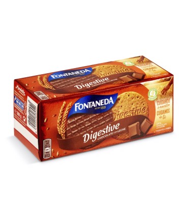 Galleta fontaneda digestive chocolate con leche fibra caja de 300 gr