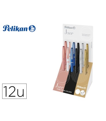 Boligrafo pelikan jazz noble elegance expositor de 12 unidades colores surtidos