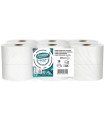 Papel higienico amoos jumbo industrial mission care extraccion central 2 capas 33g/m2 paquete de 12 rollos