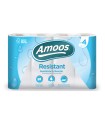 Papel de cocina amoos 2 capas 100 mm diametro x 224 mm alto 42g/m2 36 servicios paquete de 4 rollos