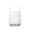 Bolsa camiseta reciclada 70% blanca 30x40 cm reutilizable 1 kg paquete de 90 unidades