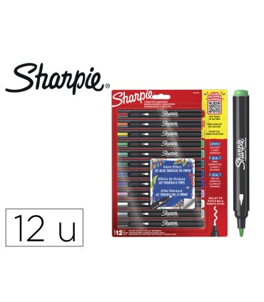 Rotulador sharpie acrylic punta redonda blister de 12 unidades colores surtidos