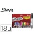 Rotulador sharpie permanente fino pack vuelta al cole pez blister de 18 unidades colores surtidos