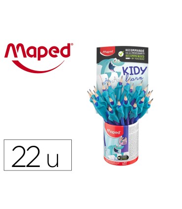 Lapices de grafito maped hb con goma borrar adaptador ergonomico cubilete de 22 unidades