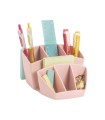 Organizador de sobremesa cep mineral plastico color rosa 145x160x95 mm