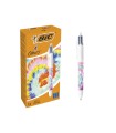 Boligrafo bic cuatro colores tiedye pastel punta de 1 mm caja de 12 unidades