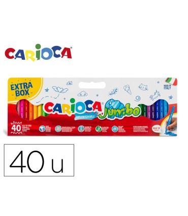 Rotulador carioca jumbo punta gruesa caja de 40 unidades colores surtidos