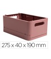 Caja multiusos exacompta smart case din a5+ plastico reciclado plegable color rosa viejo 275x40x190 mm