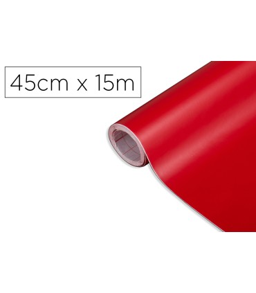 Rollo adhesivo d c fix rojo senales mate ancho 45 cm largo 15 mt