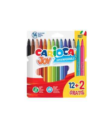 Rotulador carioca joy estuche de 12 unidades colores surtidos 2 gratis