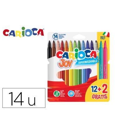 Rotulador carioca joy estuche de 12 unidades colores surtidos 2 gratis