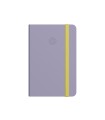 Cuaderno con gomilla antartik notes tapa blanda a6 cuadricula morado y amarillo 100 hojas 80 gr fsc