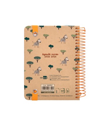 Agenda escolar liderpapel ano 24 25 escolar classic zebra dia pagina a6 tetra