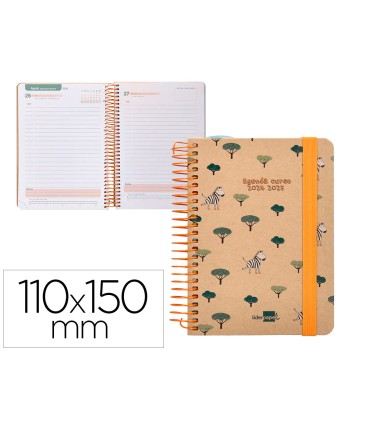 Agenda escolar liderpapel ano 24 25 escolar classic zebra dia pagina a6 tetra