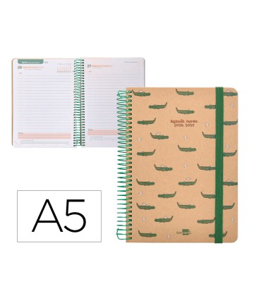 Agenda escolar liderpapel ano 24 25 escolar classic crocodile dia pagina a5 tetra