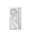 Juego escuadra 10 cm cartabon 14 cm regla 30 cm y semicirculo plastico flexible en petaca liderpapel