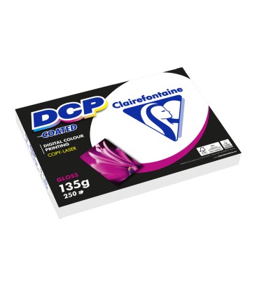 Papel fotocopiadora color dcp coated glossy din a4 135 gramos paquete 250 hojas