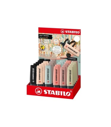 Rotulador stabilo boss pastel fluorescente 70 nature colors expositor de 30 unidades colores surtidos