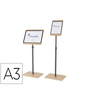 Expositor rocada de suelo serie natural magnetico rotativo 360 altura ajustable din a3