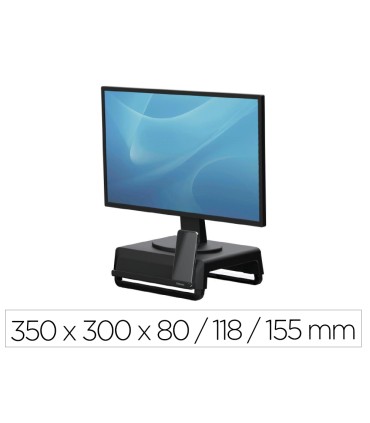 Soporte fellowes para monitor breyta 3 ajustes de altura hasta 30 kg 100 reciclable 350x300x80 118 155 mm negro