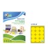 Etiqueta adhesiva tico amarillo fluor permanente fsc laser inkjet fotocopia redonda 635 mm caja de 840 unidades