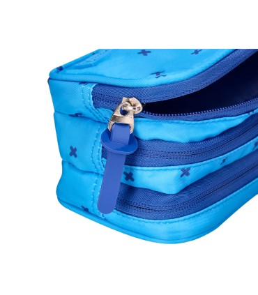 Bolso escolar portatodo liderpapel 2 compartimentos diseno 2 azul