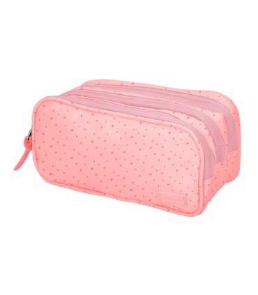 Bolso escolar portatodo liderpapel escolar 2 compartimentos diseno estrellas rosa