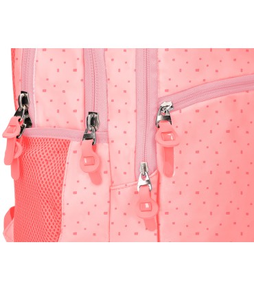 Cartera escolar liderpapel moc hila multibolsillo diseno rosa 450x145x300 mm