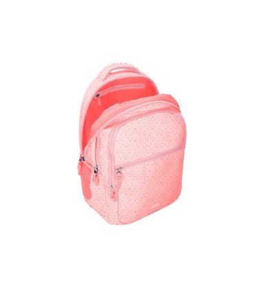 Cartera escolar liderpapel moc hila multibolsillo diseno rosa 450x145x300 mm