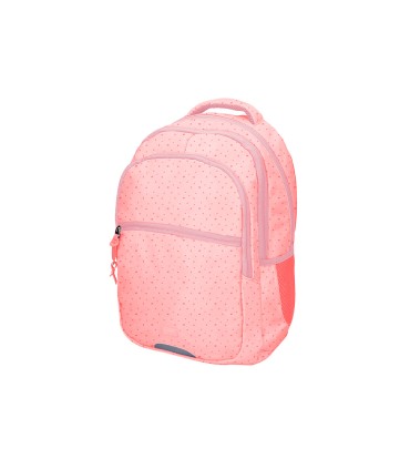 Cartera escolar liderpapel moc hila multibolsillo diseno rosa 450x145x300 mm