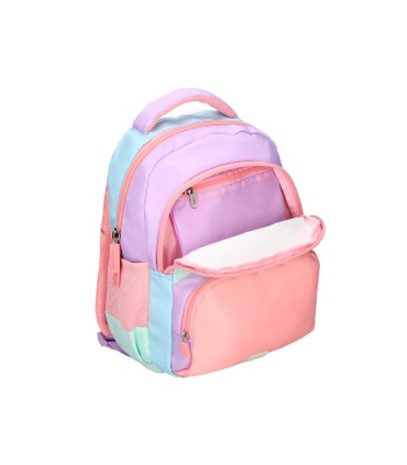 Cartera escolar liderpapel moc hila multibolsillo infantil azul rosa morado 350x110x270 mm