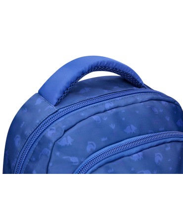 Cartera escolar liderpapel moc hila multibolsillo infantil dino azul 350x110x270 mm