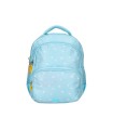 Cartera escolar liderpapel moc hila multibolsillo infantil flowers azul 350x110x270 mm