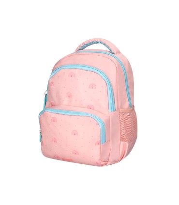 Cartera escolar liderpapel moc hila multibolsillo infantil rainbows rosa 350x110x270 mm