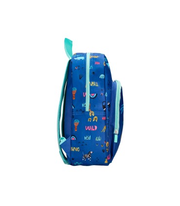 Cartera escolar liderpapel moc hila infantil safari diseno cocodrilo azul marino 330x100x250 mm