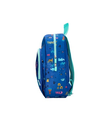 Cartera escolar liderpapel moc hila infantil safari diseno cocodrilo azul marino 330x100x250 mm