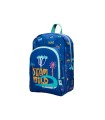 Cartera escolar liderpapel moc hila infantil safari diseño cocodrilo azul marino 330x100x250 mm