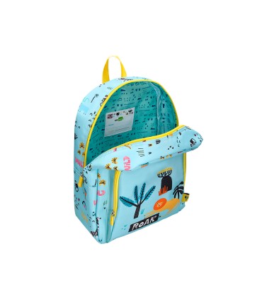 Cartera escolar liderpapel moc hila infantil safari diseno leon azul 330x100x250 mm