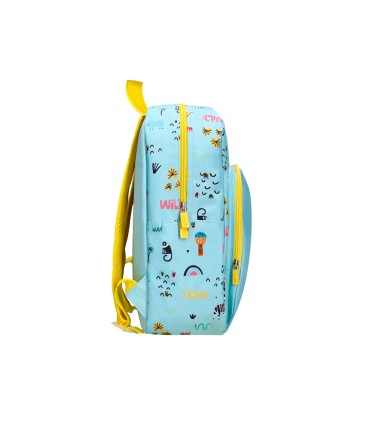 Cartera escolar liderpapel moc hila infantil safari diseno leon azul 330x100x250 mm