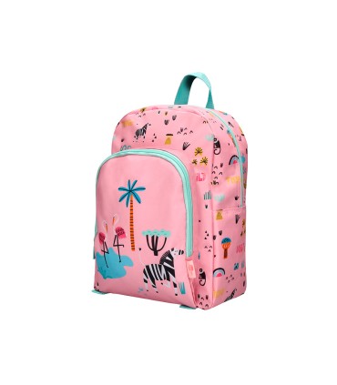 Cartera escolar liderpapel moc hila infantil safari diseno cebra rosa 330x100x250 mm