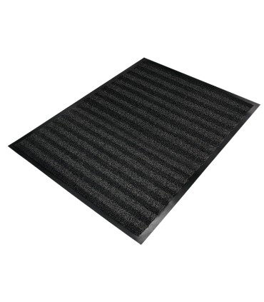 Alfombra para suelo q connect premium para interiores antideslizante fibra polipropileno y fieltro gris 90x150 cm