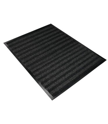 Alfombra para suelo q connect premium para interiores antideslizante fibra polipropileno y fieltro gris 90x150 cm