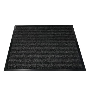 Alfombra para suelo q connect premium para interiores antideslizante fibra polipropileno y fieltro gris 90x150 cm