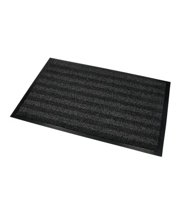 Alfombra para suelo q connect premium para interiores antideslizante fibra polipropileno y fieltro gris 90x60 cm