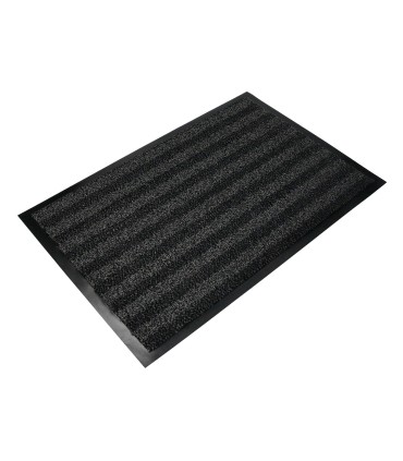 Alfombra para suelo q connect premium para interiores antideslizante fibra polipropileno y fieltro gris 90x60 cm