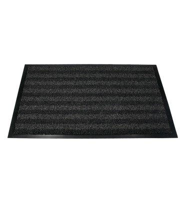 Alfombra para suelo q connect premium para interiores antideslizante fibra polipropileno y fieltro gris 90x60 cm