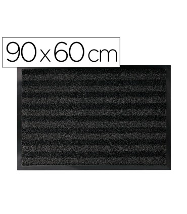 Alfombra para suelo q connect premium para interiores antideslizante fibra polipropileno y fieltro gris 90x60 cm