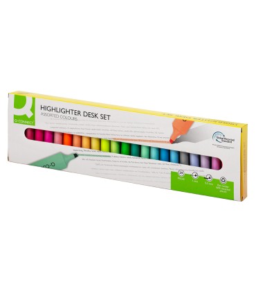 Rotulador q connect fluorescente punta biselada estuche de sobremesa 23 unidades colores surtidos