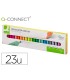 Rotulador q connect fluorescente punta biselada estuche de sobremesa 23 unidades colores surtidos